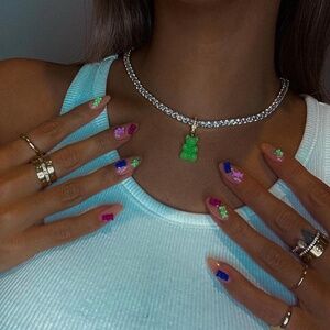 Treats Studio 4MM TENNIS CHAIN choker diamond necklace 16 INCH GOLD Gummy Bear